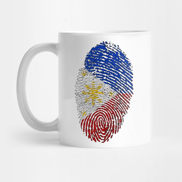 Philippine Flag Fingerprint - PH Fingerprint Flag - PH Flag by Printaha